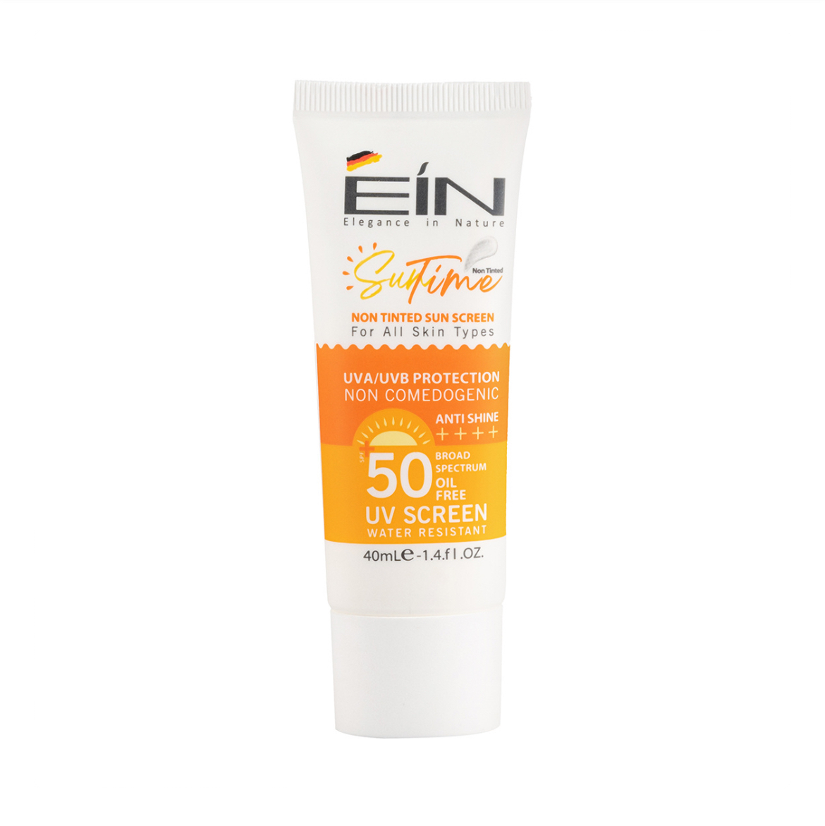 کرم ضد آفتاب بی رنگ ای آی ان با SPF50 مناسب انواع پوست حجم 40 میلی لیتر