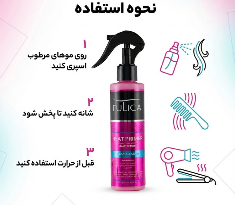 اسپری محافظ حرارتی مو فولیکا حجم 200 میلی لیتر