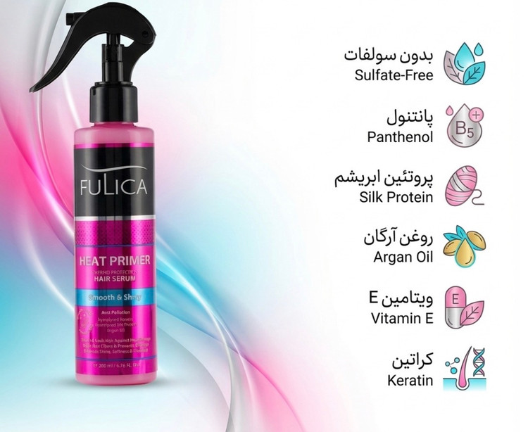 اسپری محافظ حرارتی مو فولیکا حجم 200 میلی لیتر
